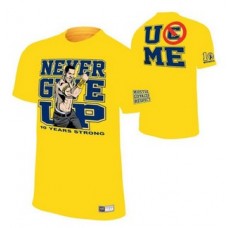 WWE футболка Джона Сина, John Cena, Never Give Up, желтая, Джон Сина.